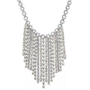 Macy's Silver-Tone Crystal & Imitation Pearl Statement Necklace